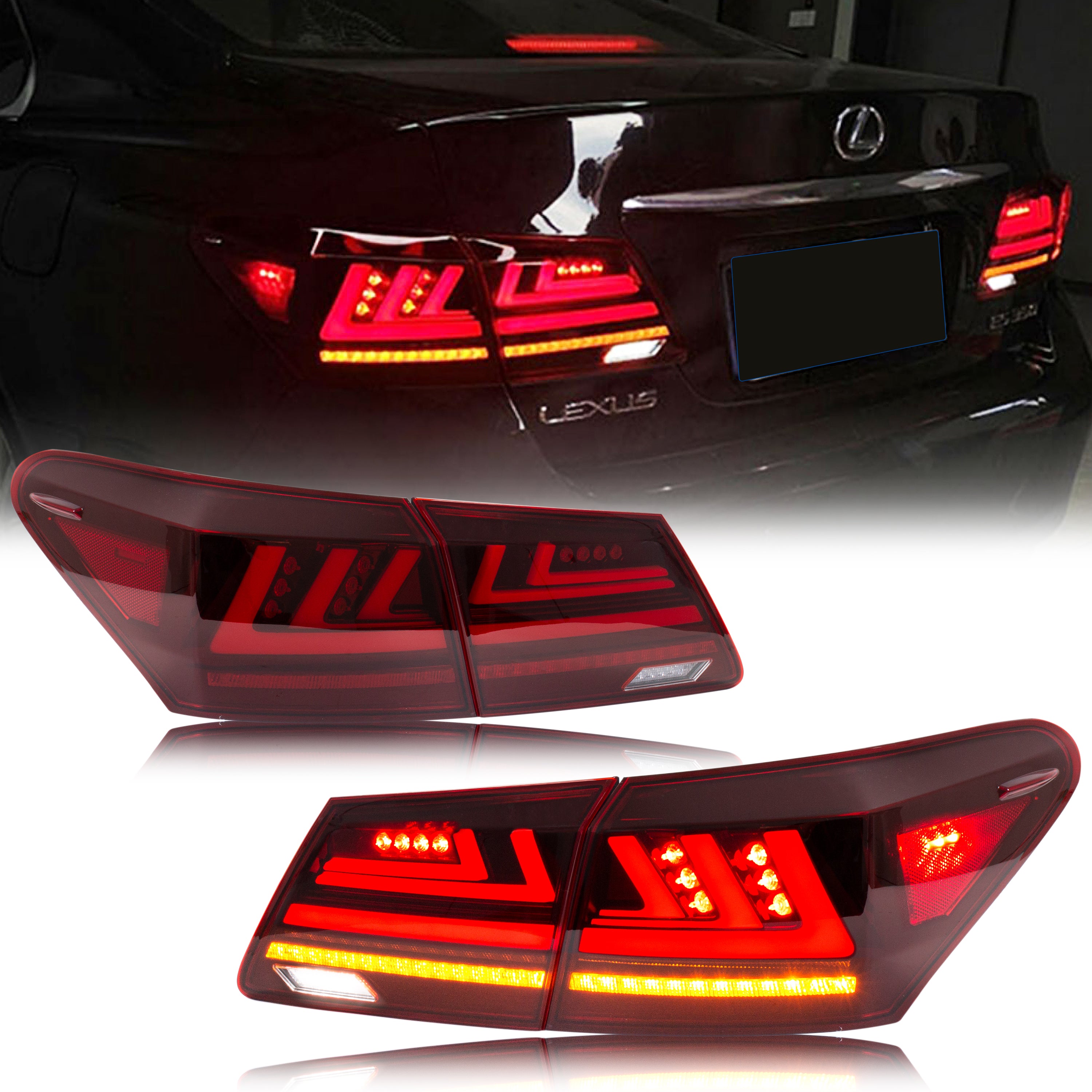 inginuity time LED Tail Lights for Lexus ES350 5th GEN 2007-2012