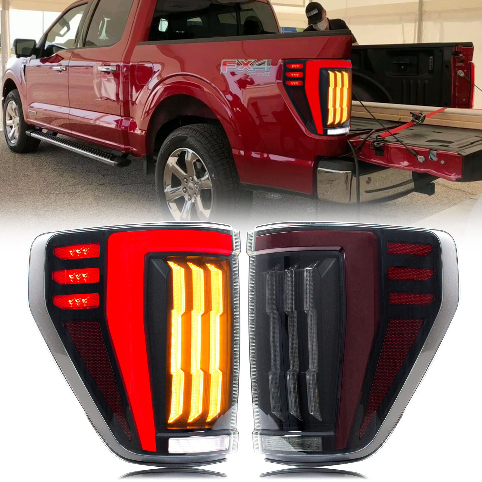 inginuity time LED Tail Lights for Ford F-150 F150 2021 2022 2023