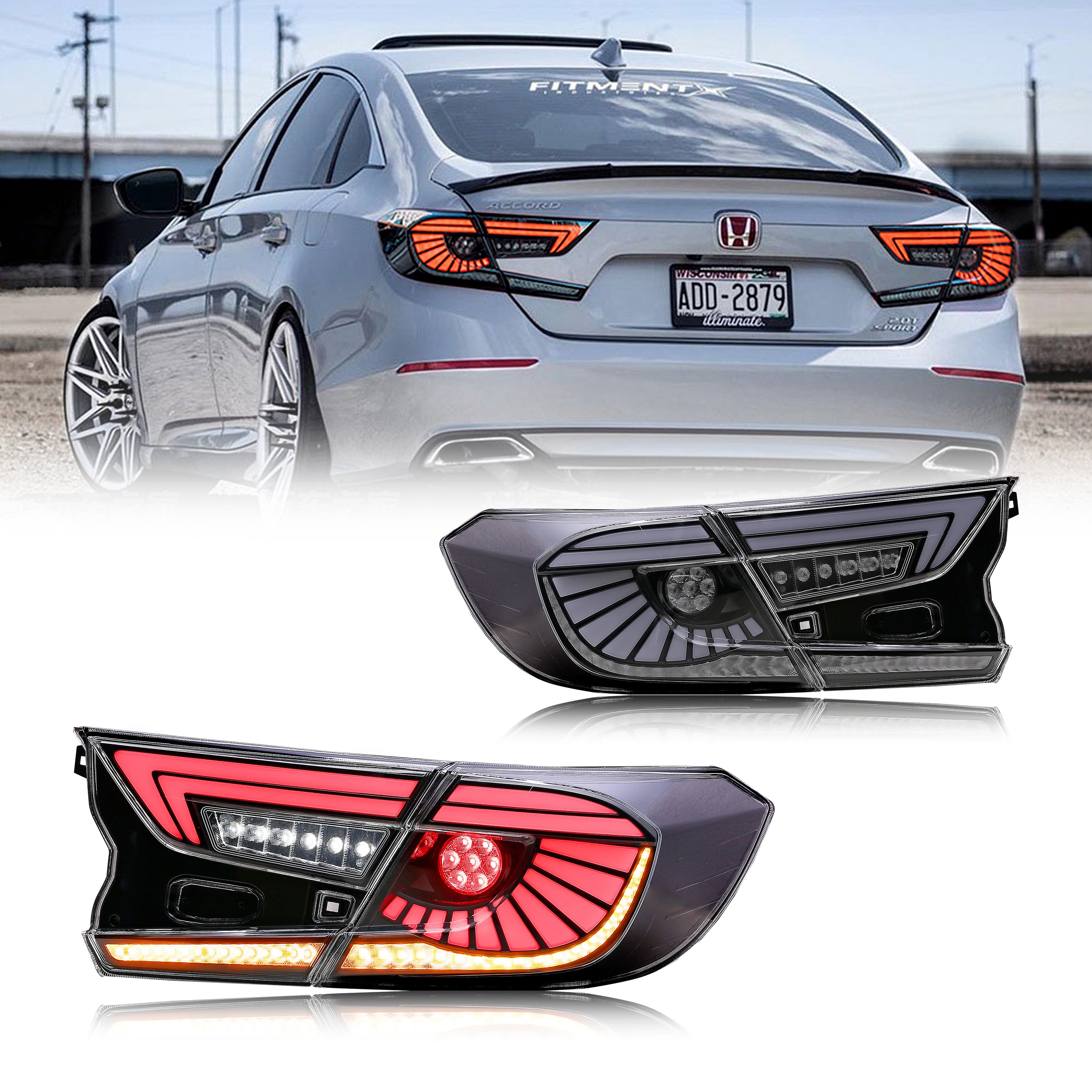 inginuity time LED Clear White Eagle Eye V6 Tail Lights for Honda Accord  10th Gen 2018 2019 2020 2021 2022 Animation DRL Sequential Indicator Rear 