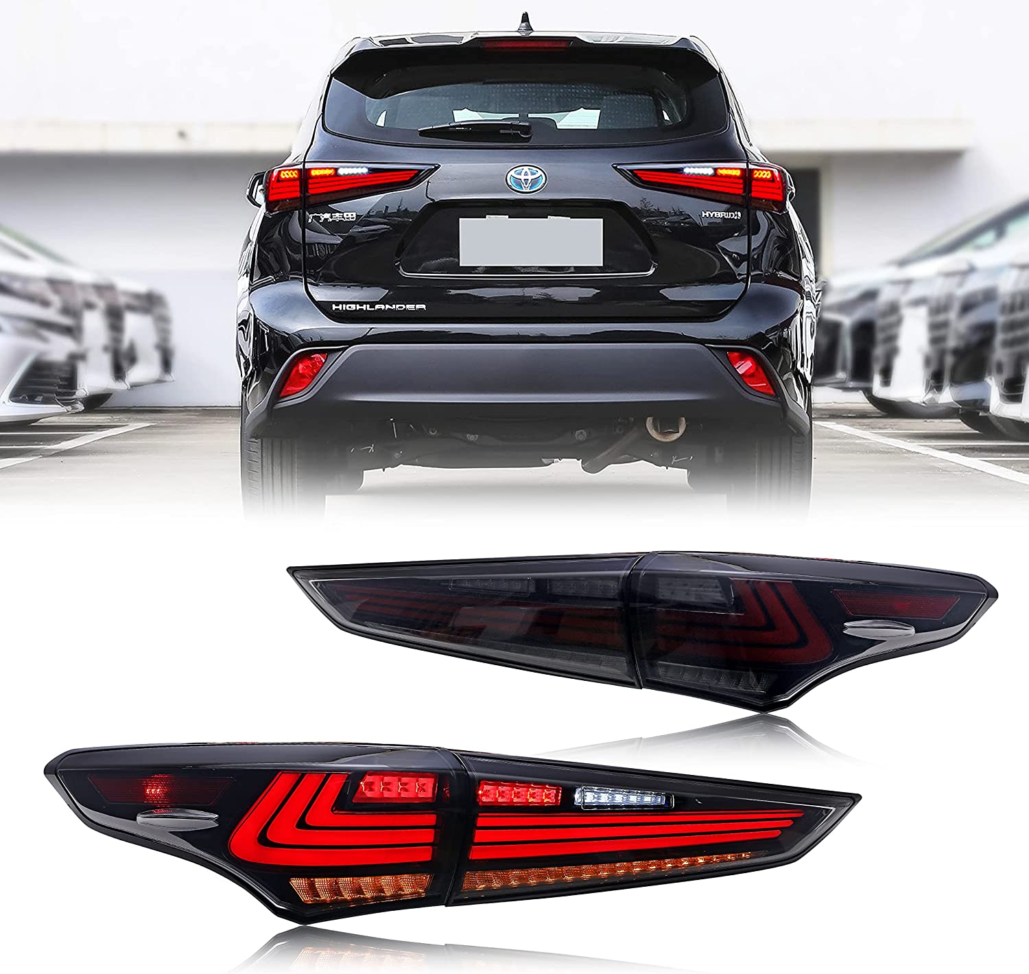 inginuity time LED Lexus Tail Lights for Toyota Highlander 2020