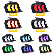 Load image into Gallery viewer, inginuity time LED RGB Tail Lights for Ford Mustang 2005 2006 2007 2008 2009 5th Gen S-197 APP Control Start-up Animation Sequential Turn Signal Rear Lamps Assembly
