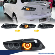 Cargar imagen en el visor de la galería, inginuity time LED JDM Tail Lights for Mitsubishi Lancer 2009-2021 EVO X Start-up Animation Sequential Turn Signal Rear Lamps Assembly
