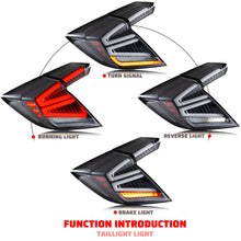 画像をギャラリービューアに読み込む, inginuity time LED Tail Lights for Honda Civic Hatchback Type-R 2016-2021 Start-up Animation Sequential Signal Rear Lamps
