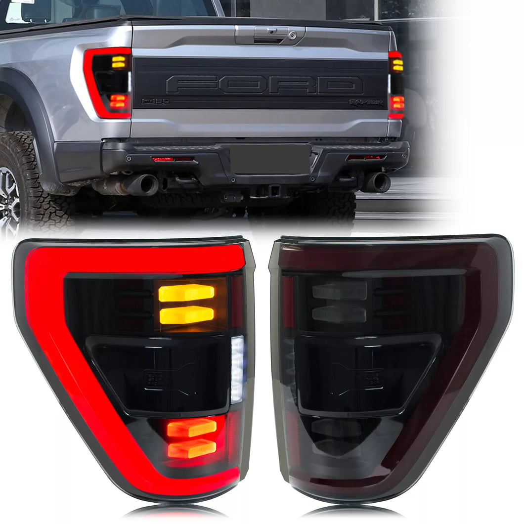 inginuity time LED Tail Lights for Ford F-150 Lariat Raptor Platinum P702 14th Gen 2021 2022 2023 2024 Start-up Animation Sequential Turn Signal Rear Lamps Assembly