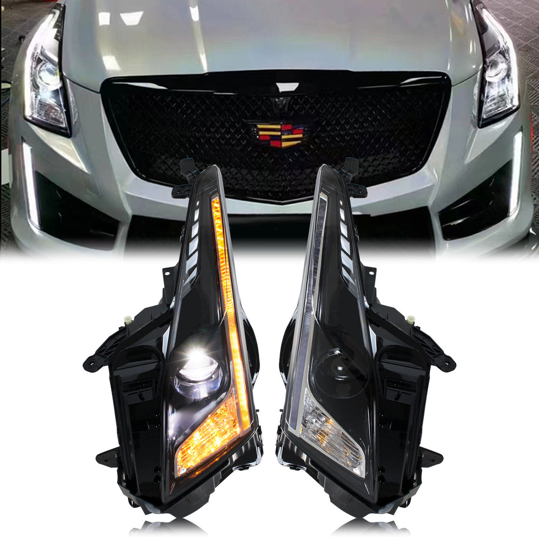 inginuity time LED Headlights for Cadillac ATS 2013-2018 Sequential Turn Signal High Beam DRL Front Lamps Assembly