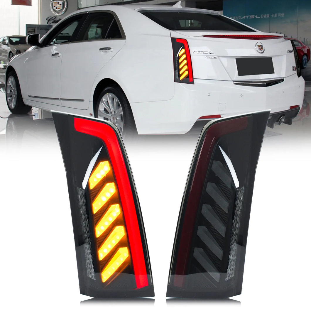 inginuity time LED Tail Lights for Cadillac ATS Sedan 2013-2019 1st Gen Sequential Turn Signal Start-up Animation Rear Lamps Assembly
