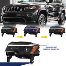Load image into Gallery viewer, inginuity time LED Blackout Headlights for Jeep Grand Cherokee WK2 4th Gen 2014-2021 Start-up Animation Sequential Signal Front Lamps Assembly
