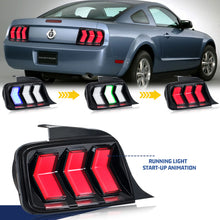 Load image into Gallery viewer, inginuity time LED RGB Tail Lights for Ford Mustang 2005 2006 2007 2008 2009 5th Gen S-197 APP Control Start-up Animation Sequential Turn Signal Rear Lamps Assembly
