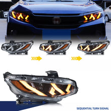 Cargar imagen en el visor de la galería, inginuity time LED RGB Headlights for Honda Civic 2016-2021 Sedan Hatchback Coupe Type-R APP Control Front Lamps Assembly
