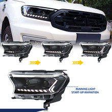 Cargar imagen en el visor de la galería, inginuity time LED Headlights for Ford Ranger 2016-2020 Sequential Turn Signal Start-up Animation Front Lamps Assembly
