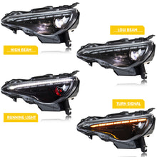 Load image into Gallery viewer, inginuity time LED Blackout Headlights for Toyota 86 Subaru BRZ Scion FRS 2013-2020 Sequential Red Demon Eye Front Lamps
