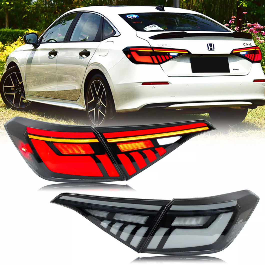 inginuity time LED Tail Lights for Honda Civic 11th Gen 2022 2023 2024 Start-up Animation Sequential Signal Rear Lamps Assembly