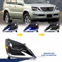 Load image into Gallery viewer, inginuity time LED Headlights for Lexus GX470 2003-2007 Triple Beam Front Lamps Start-up Animation Sequential Turn Signal Assembly
