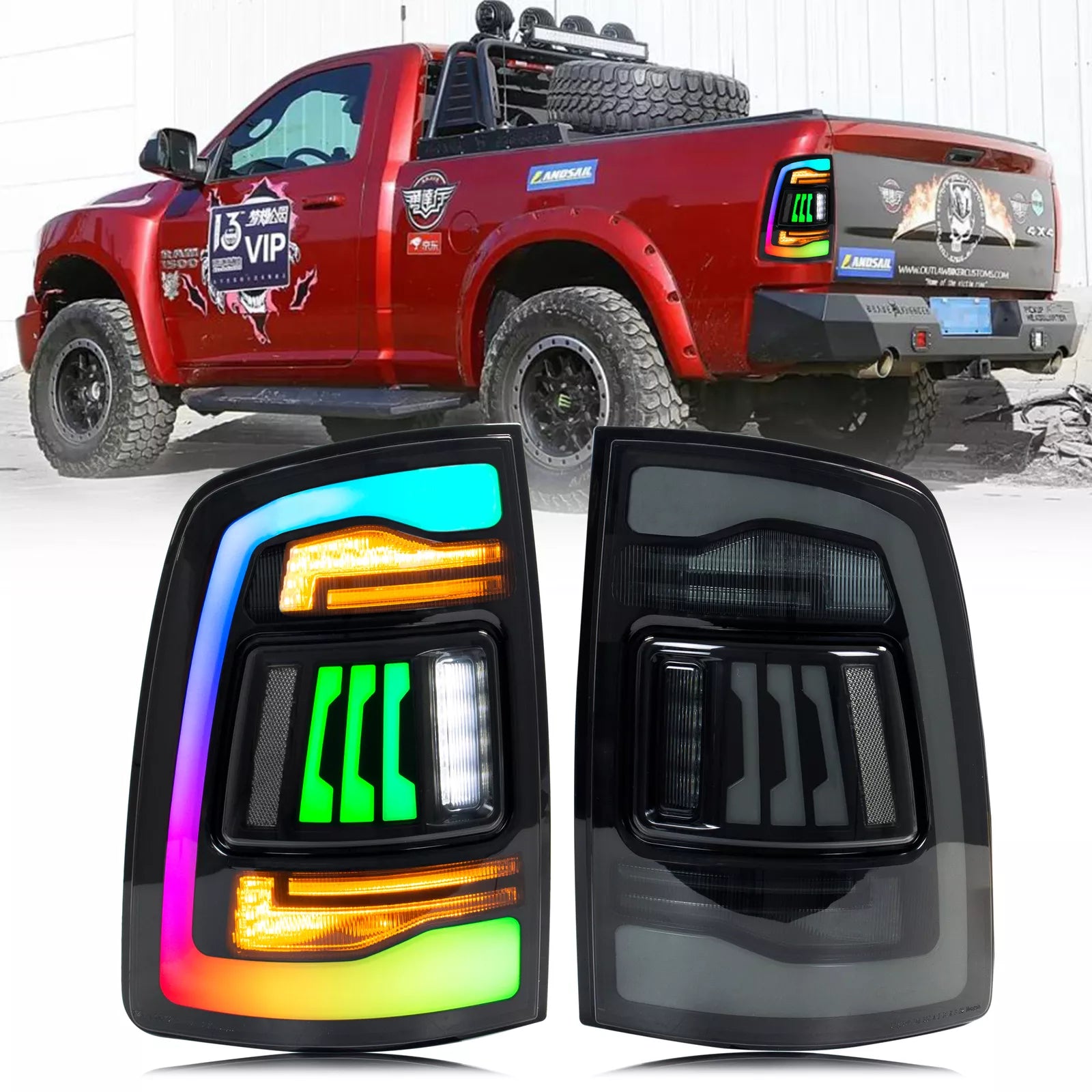 Inginuity Time Led Rgb Tail Lights For Dodge Ram 1500 2500 3500 2009-2 