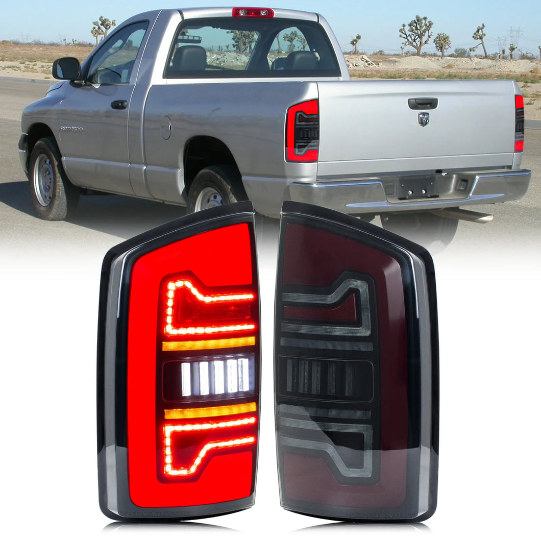 inginuity time LED Tail Lights for Dodge Ram 2002-2008 3rd Gen Ram 1500 Ram 2500 Ram 3500 Start-up Animation Sequential Turn Signal Rear Lamps Assembly
