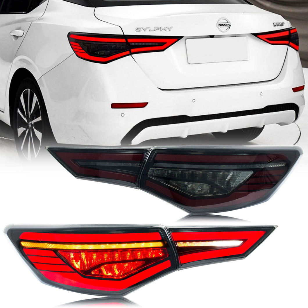 inginuity time LED Tail Lights for Nissan Sentra Sylphy 2020-2024 B18 SR SV Start-up Animation Sequential Signal Rear Lamps