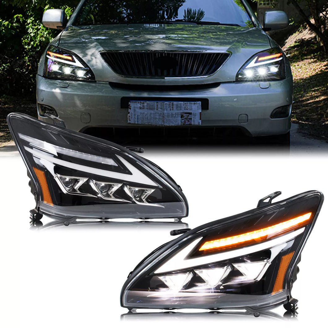 inginuity time LED Headlights for Lexus RX330 RX350 RX400h 2005-2009 Start-up Animation Sequential Turn Signal Front Lamps Assembly