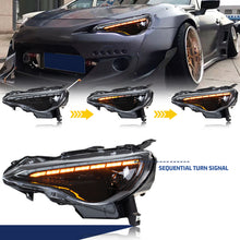 Load image into Gallery viewer, inginuity time LED Blackout Headlights for Toyota 86 Subaru BRZ Scion FRS 2013-2020 Sequential Red Demon Eye Front Lamps
