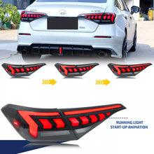 Load image into Gallery viewer, inginuity time LED RS Type Tail Lights for Honda Civic 11th Gen 2022 2023 2024 Start-up Animation Sequential Signal Rear Lamps Assembly
