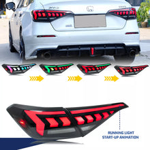 Load image into Gallery viewer, inginuity time LED RGB Tail Lights for Honda Civic 11th Gen 2022-2024 Sedan Sequential Turn Signal Bluetooth Control Rainbow Color Rear Lamps Assembly
