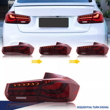 Load image into Gallery viewer, inginuity time LED GTS Tail Lights for BMW 3-Series F30 F80 M3 330i 325i 320i 2013-2018 Start-up Animation Sequential Turn Signal Red Rear Lamps Assembly
