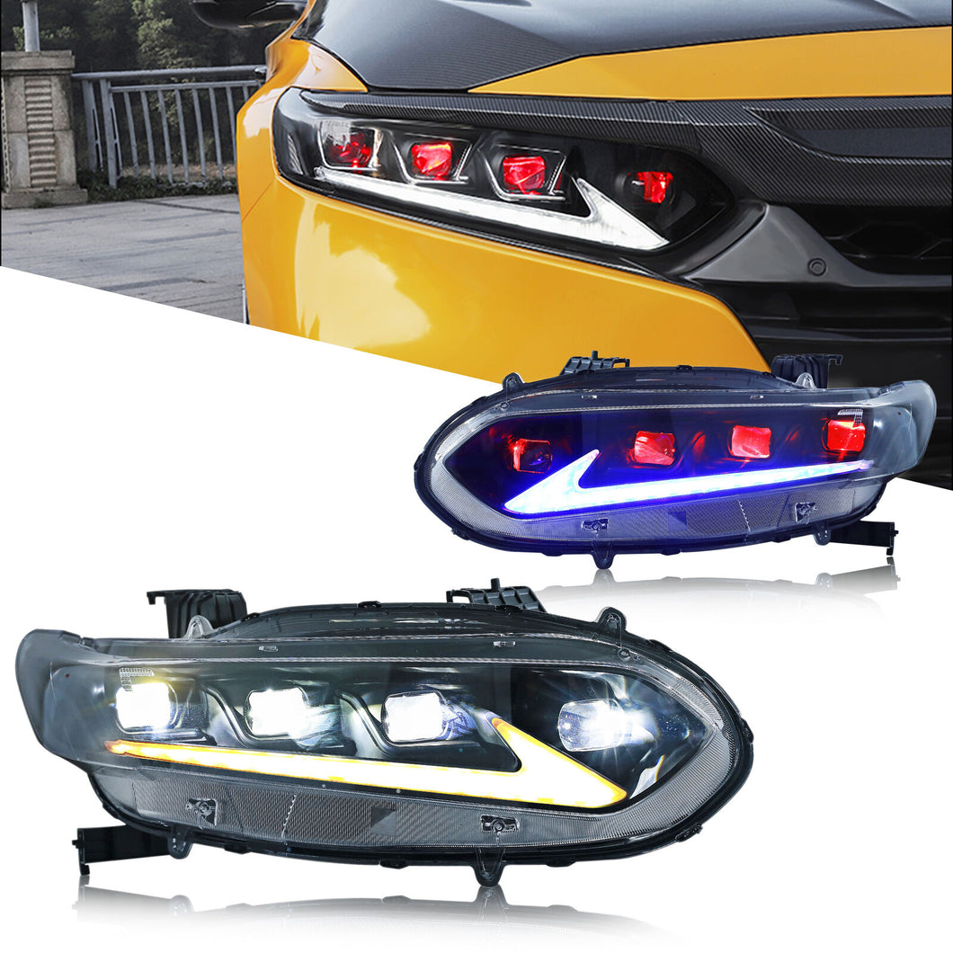 inginuity time LED Lexus Headlights Red Front Lamp for Honda Accord 2018-2022 Start Up Animation
