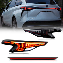 Load image into Gallery viewer, inginuity time LED Tail Lights &amp; Middle Lamp for Toyota Sienna 2021 2022 2023 Start-up Animation Sequential Indicator Rear Lamps Set
