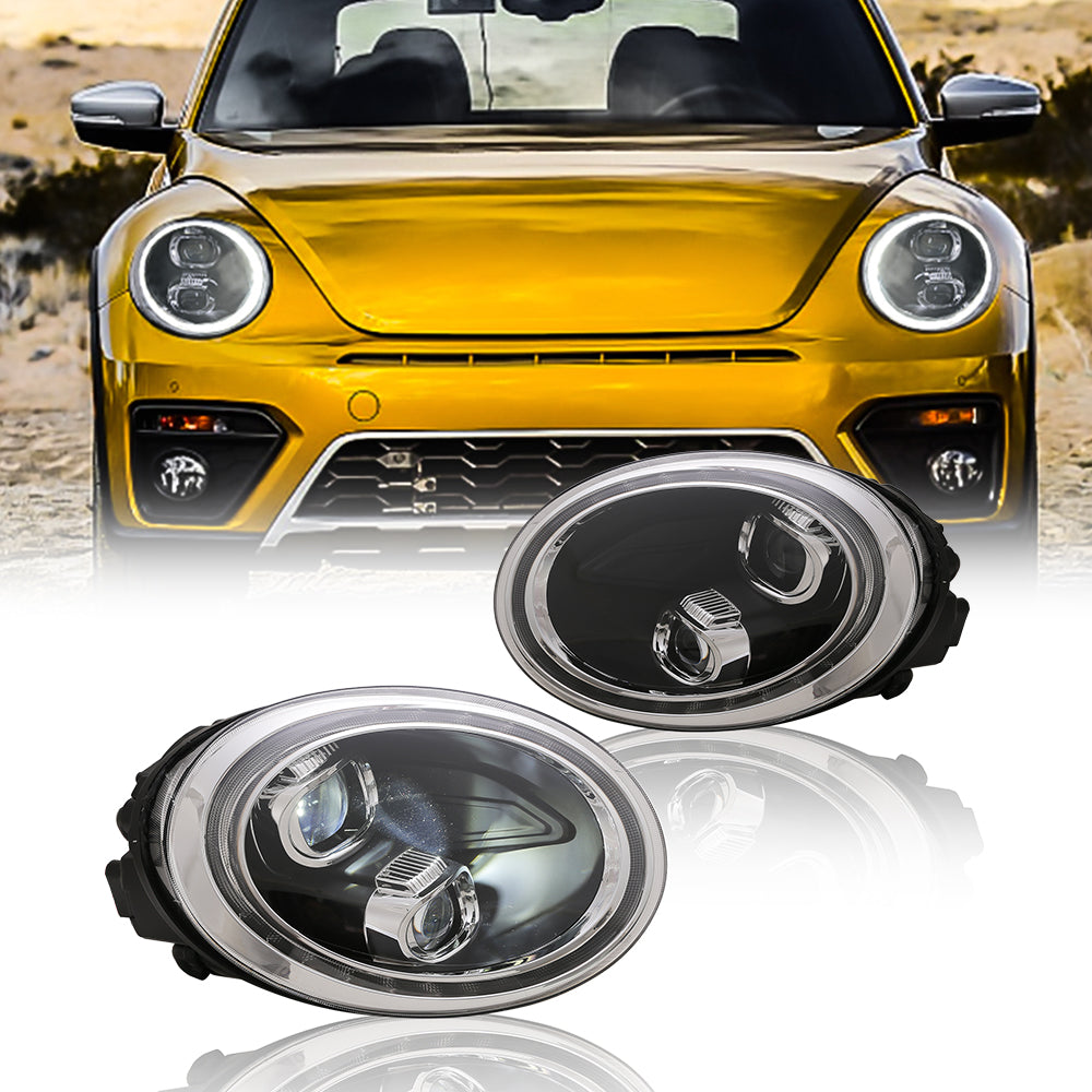 inguinity time LED Headlights for Volkswagen VW Beetle 2012-2019 Sequential Indicator Dynamic Start Up Animation Head Lamps Assembly