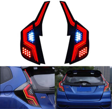 Load image into Gallery viewer, inginuity time LED Tail Lights For Honda Fit Jazz 2014-2019 4PCS Start Up Animation DRL Sequential Indicator Black Rear Lamp Assembly
