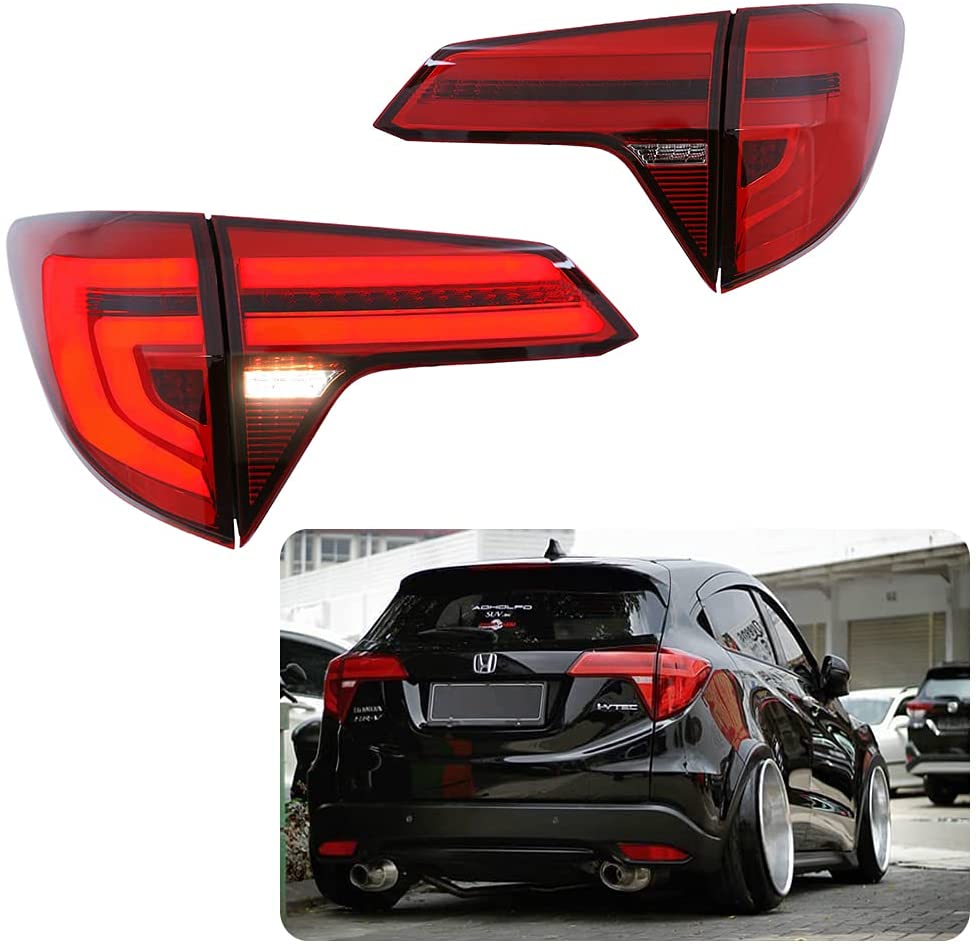 inginuity time LED Tail Lights for Honda HR-V 2016-2022 With Start Up Animation DRL Brake Sequential Turn Signal Rear Lamps Assembly
