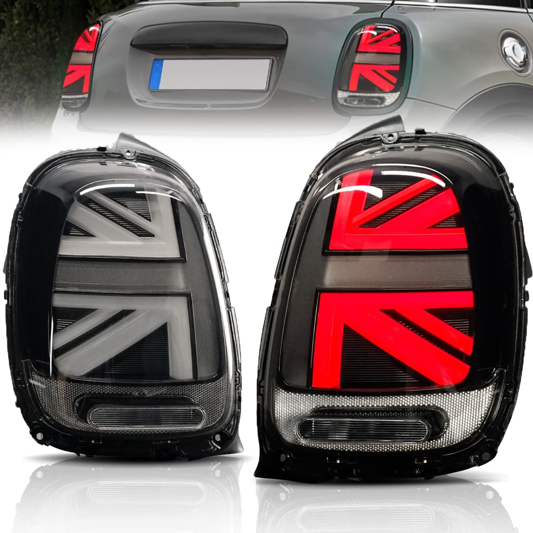 inginuity time LED Tail Lights for Mini Cooper F55-57 Union Jack Light Sequential Indicator Rear Lamp Assembly