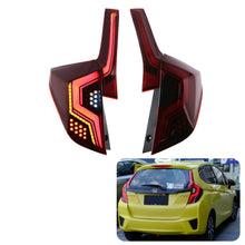 Load image into Gallery viewer, inginuity time LED Tail Lights For Honda Fit Jazz 2014-2019 4PCS Start Up Animation DRL Sequential Indicator Black Rear Lamp Assembly
