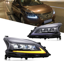 Load image into Gallery viewer, inginuity time LED Triple Beam Headlights for 2012-2015 Nissan Sentra Start up Animation Sequential Indicator Front Lamps Assembly
