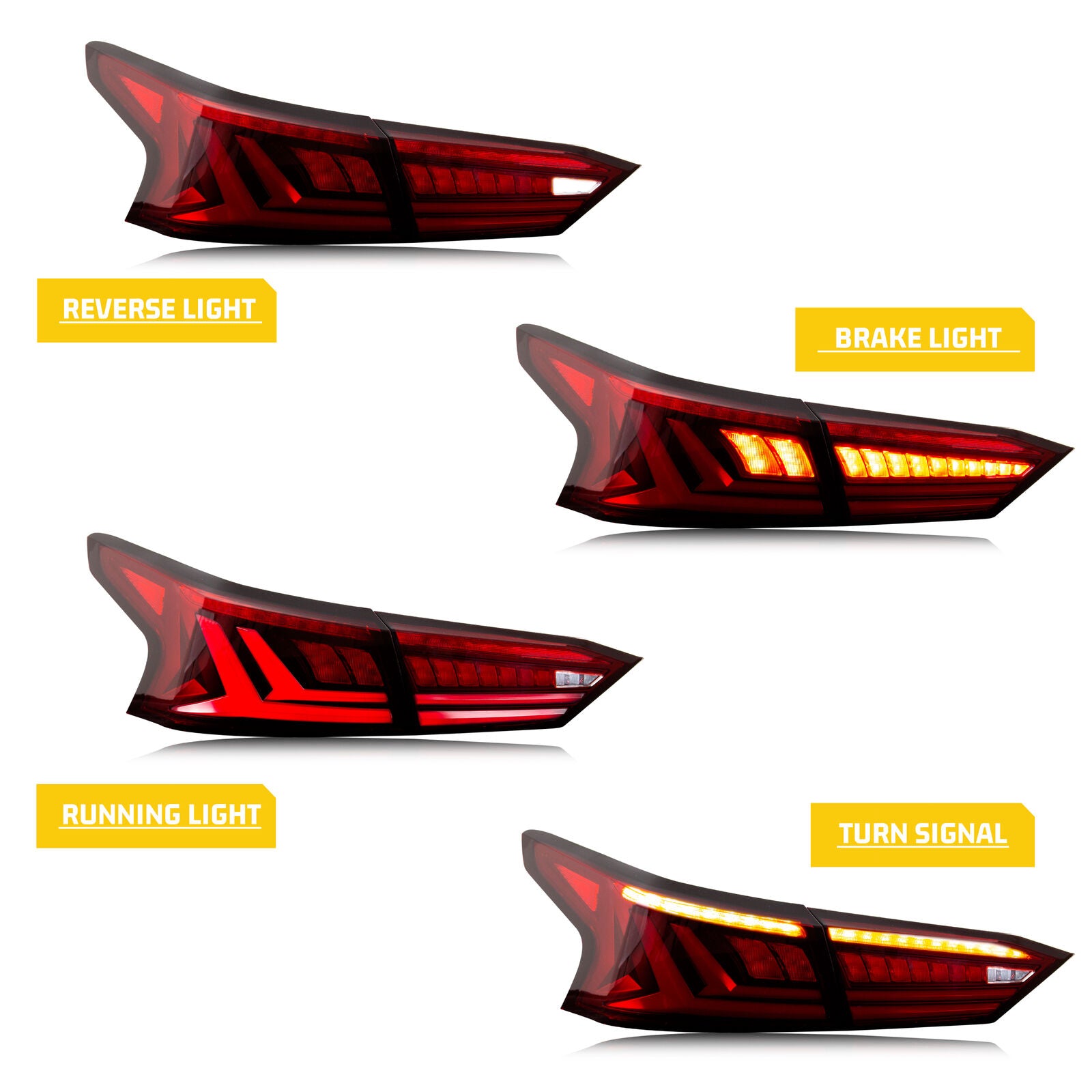 inginuity time LED Tail Lights for Nissan Altima 2019 2020 2021 2022 2023  Rear Lamps Start-up Animation Sequential Indicator