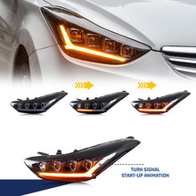 Load image into Gallery viewer, inginuity time LED Headlights for Hyundai Elantra 2012 2013 2014 2015 Start-up Animation Sequential Indicator Front Lamps
