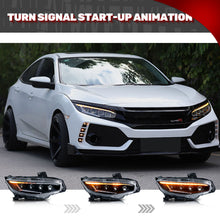 Load image into Gallery viewer, inginuity time LED 4 beams Headlights for 2016-2021 Honda Civic 10TH Gen Sedan Coupe Hatchback Type R Start up Animation Sequential Indicator Front Lamps Assembly
