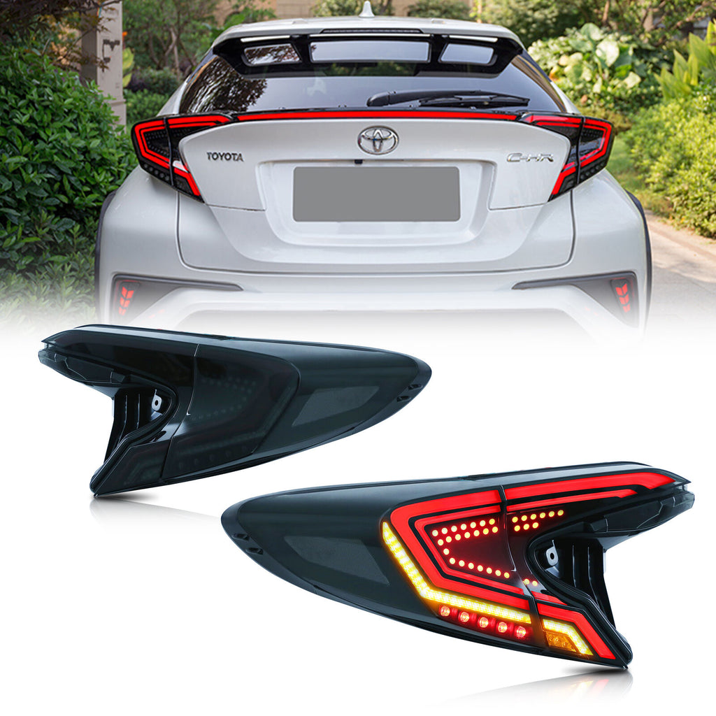 inginuity time LED Tail Lights for Toyota C-HR 2018 2019 2020 2021 2022  Start-Up Animation Blackout Rear Lamp Assembly