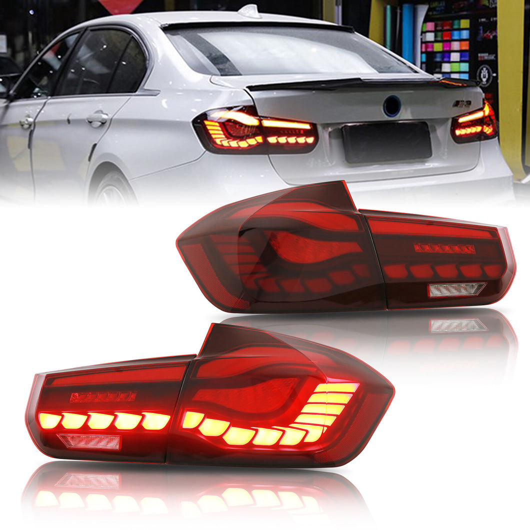 inginuity time GTS Style  OLED Tail Lights For BMW 3 Series M3 F30 F35 F80 2012-2018 Start Up Animations Rear Lamps
