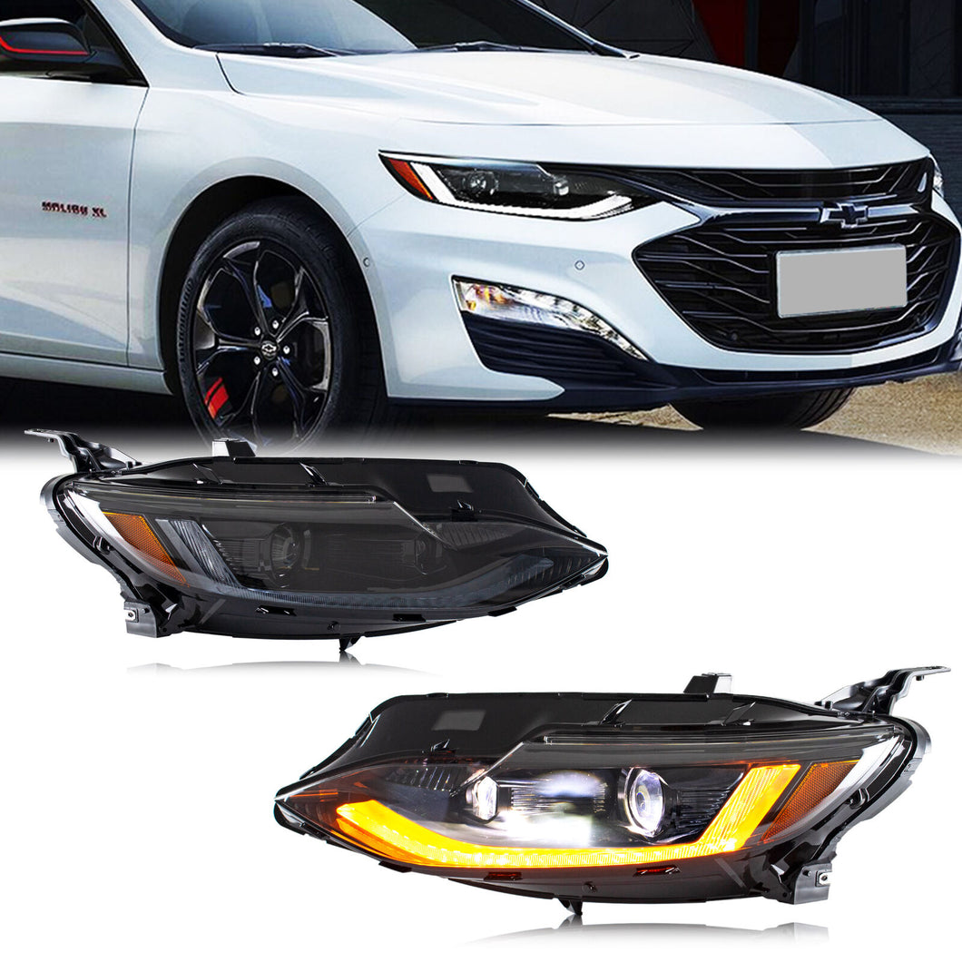 inginuity time LED Headlights for Chevrolet Malibu 2019-2023 Start-up Animation Sequential Indicator Front Lamps