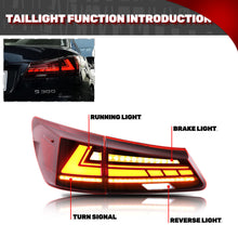 Load image into Gallery viewer, iniginuity time LED Tail Lights for Lexus IS250 IS350 ISF 2006-2013 Sequential Start Up Animation Rear Lamp
