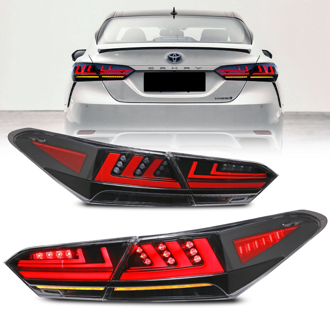 inginuity time LED Tail Lights for Toyota Camry 2018 2019 2020 2021 2022 Rear Lamps Start Up Animation DRL Brake Turn Signal Assembly