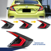 Load image into Gallery viewer, inginuity time LED Clear Tail Lights for Honda Civic 2016-2021 10th GEN Sedan Blue Start-up Animation Sequential Rear Lamps
