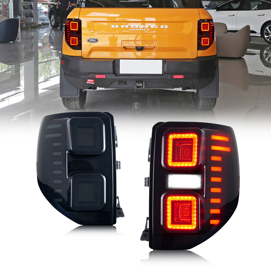 inginuity time LED Tail Lights for Ford Bronco Sport 2020 2021 2022 2023 Start-up Animation Sequential Rear Lamps