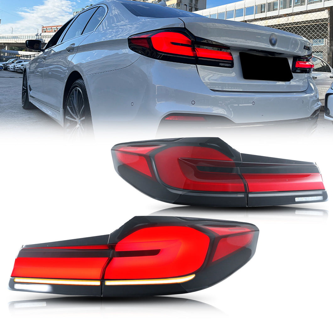 inginuity time LED G38 Tail Lights for BMW G30 F90 M5 5 Series 2018 2019 2020 Sequential Indicator Rear Lamps With Guards