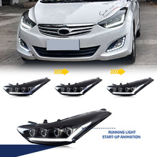 Cargar imagen en el visor de la galería, inginuity time LED Headlights for Hyundai Elantra 2012 2013 2014 2015 Start-up Animation Sequential Indicator Front Lamps
