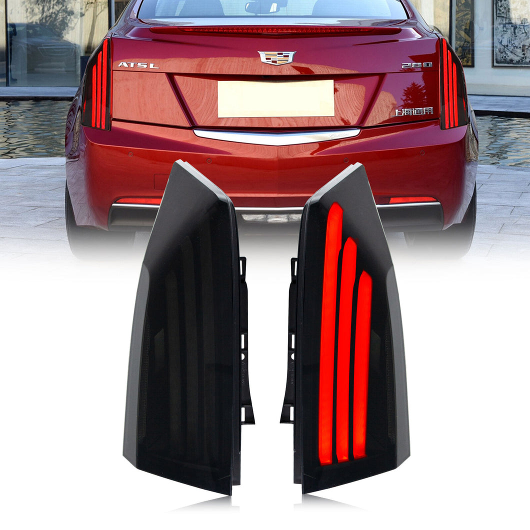 inginuity time LED Black Tail Lights for Cadillac ATS 2013-2019 Sequential Rear Lamps