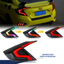 Cargar imagen en el visor de la galería, inginuity time LED RGB Tail Lights for Honda Civic 2016-2021 Sedan Start-up Animation Sequential Rear Lamps
